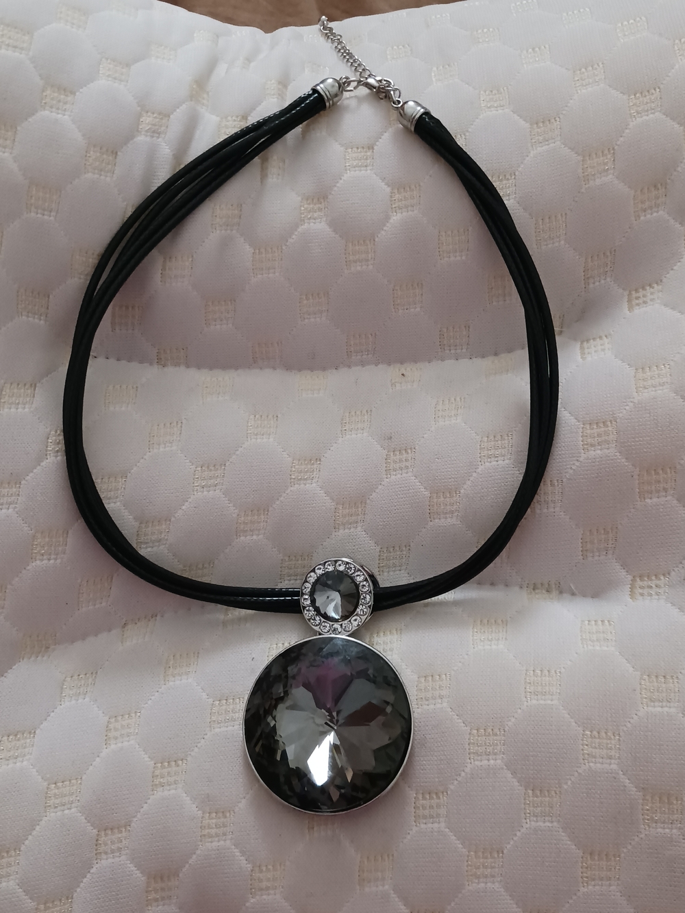 Black Crystal Pendant Necklace